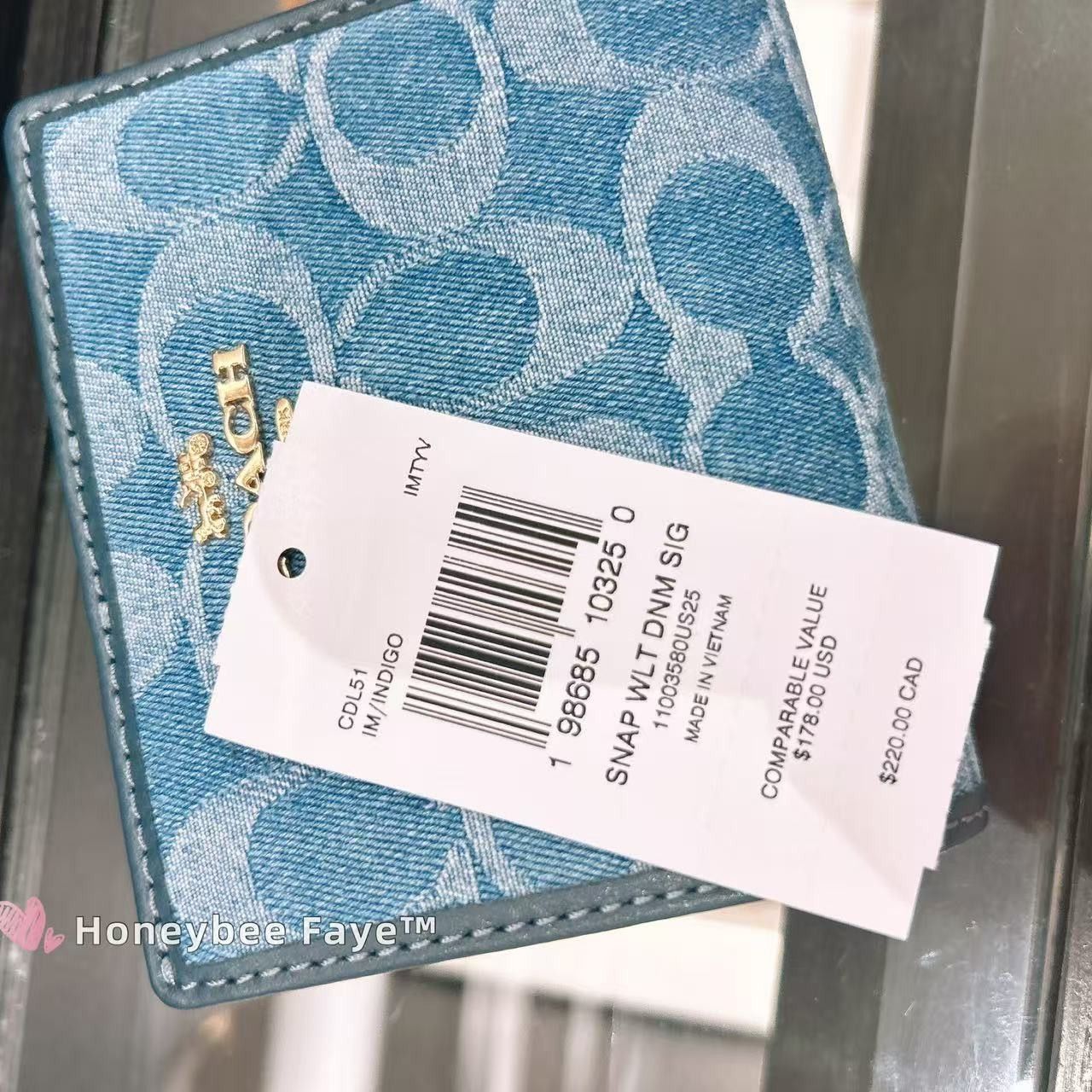 Coach Snap Wallet In Signature Denim CDL51 Size ONE SIZE - 5 Thumbnail