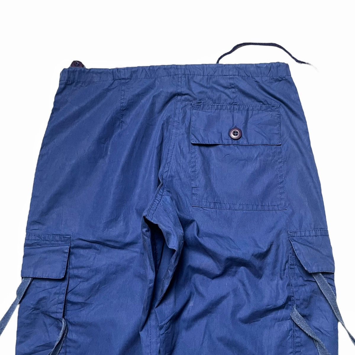 Vintage 2000s Vintage Blue Cargo Pants Y2K UFO Nylon Poly Pocket Size US 29 - 5 Thumbnail