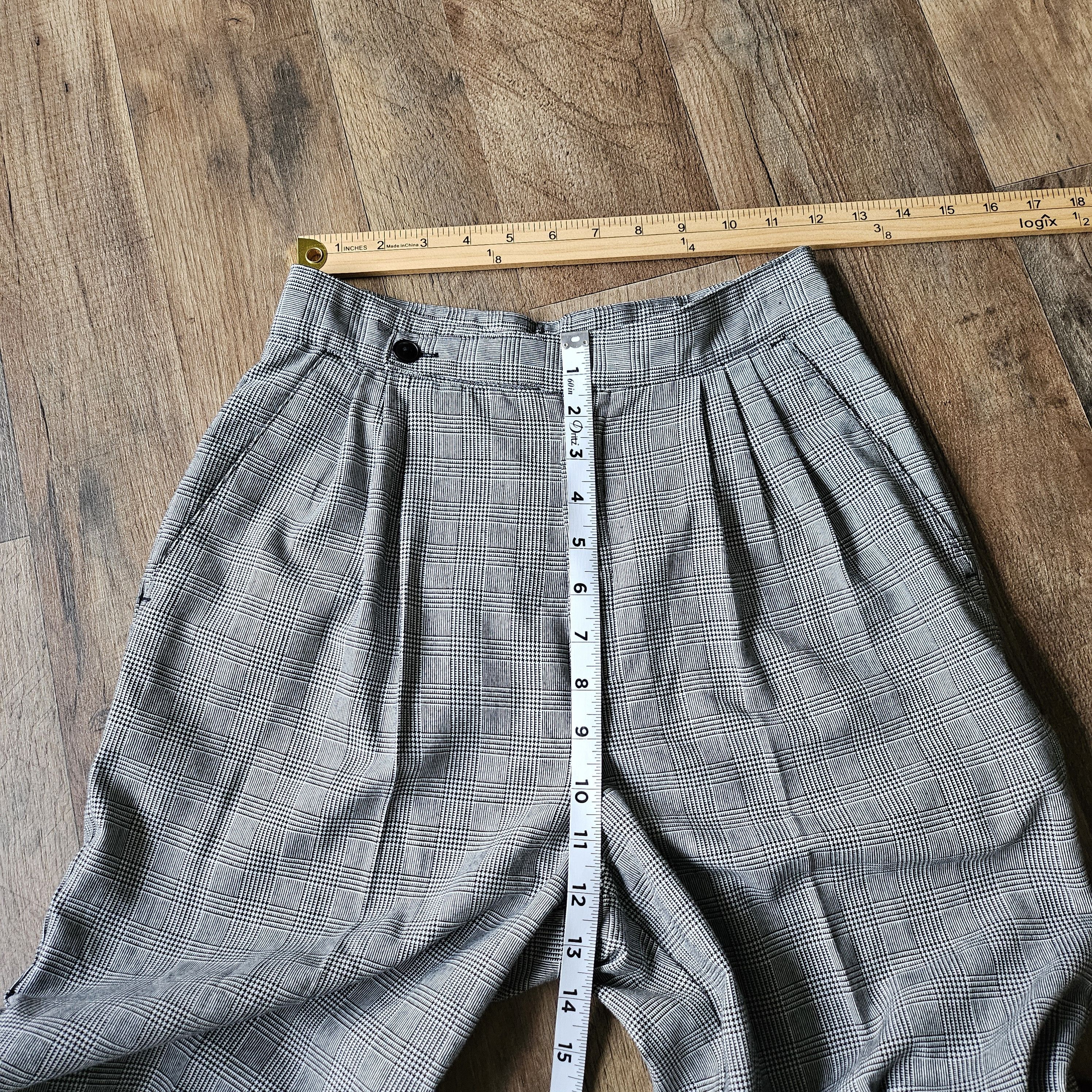 Vintage Vtg Fundamental Things Pants Checked High Rise Pleated Size 24" / US 00 / IT 34 - 4 Thumbnail