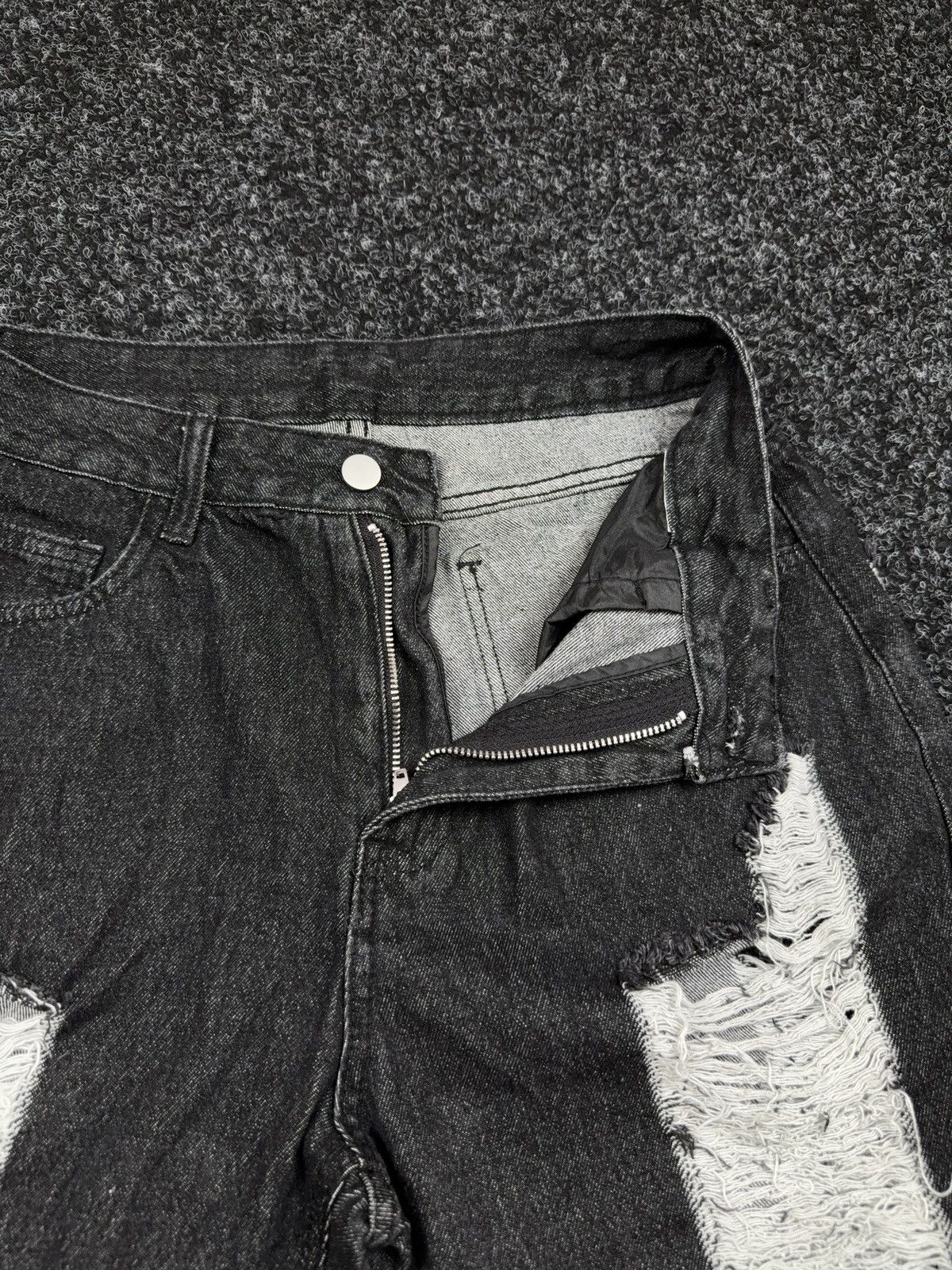 If Six Was Nine Japanese 00s LGB Black Distressed Bootcut Flared Denim Jeans Size 28" / US 6 / IT 42 - 8 Thumbnail