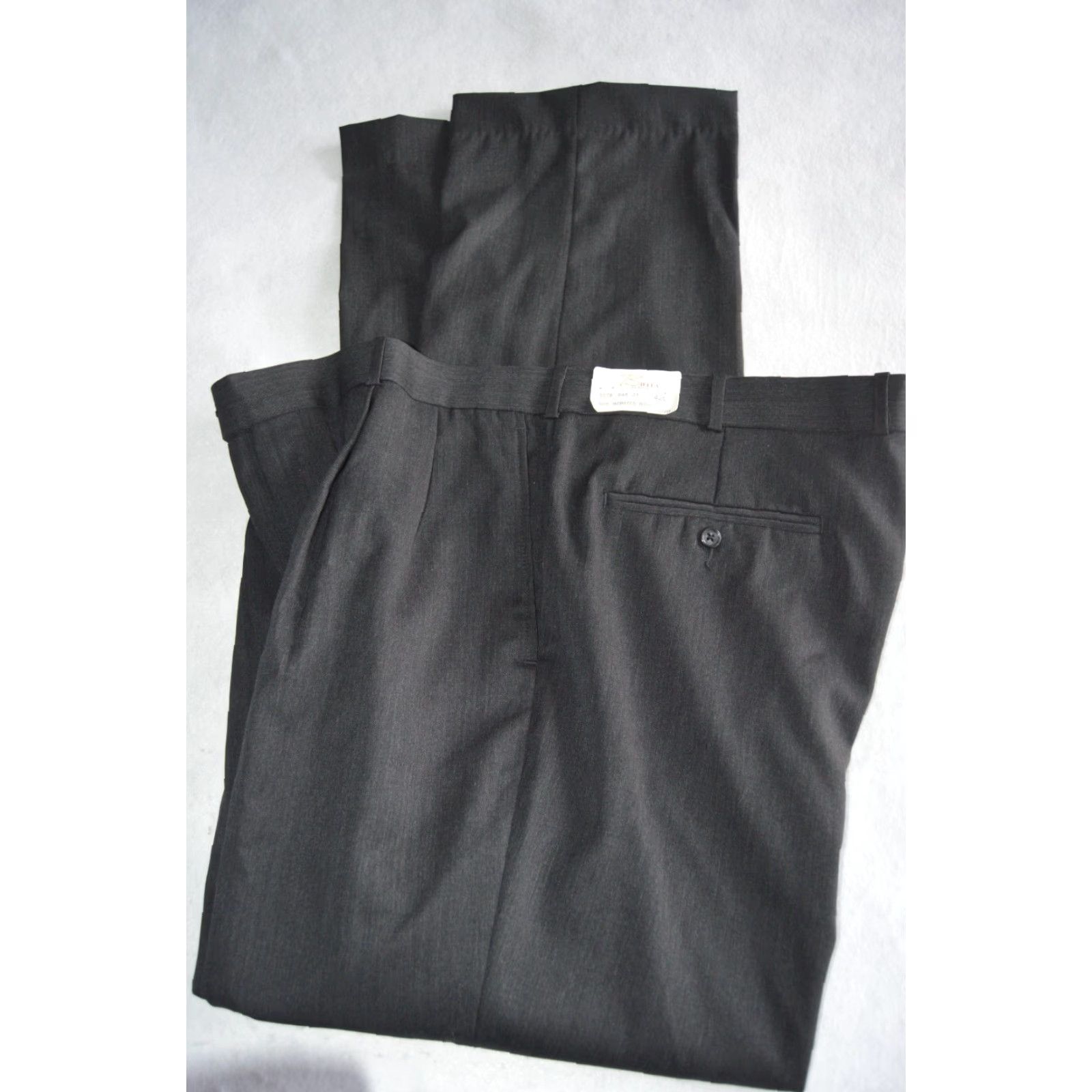 Vintage Biella Italia Pants Mens 42L Black 100% Virgin Wool Pleated Dress Slacks Size US 42 / EU 58 - 6 Thumbnail
