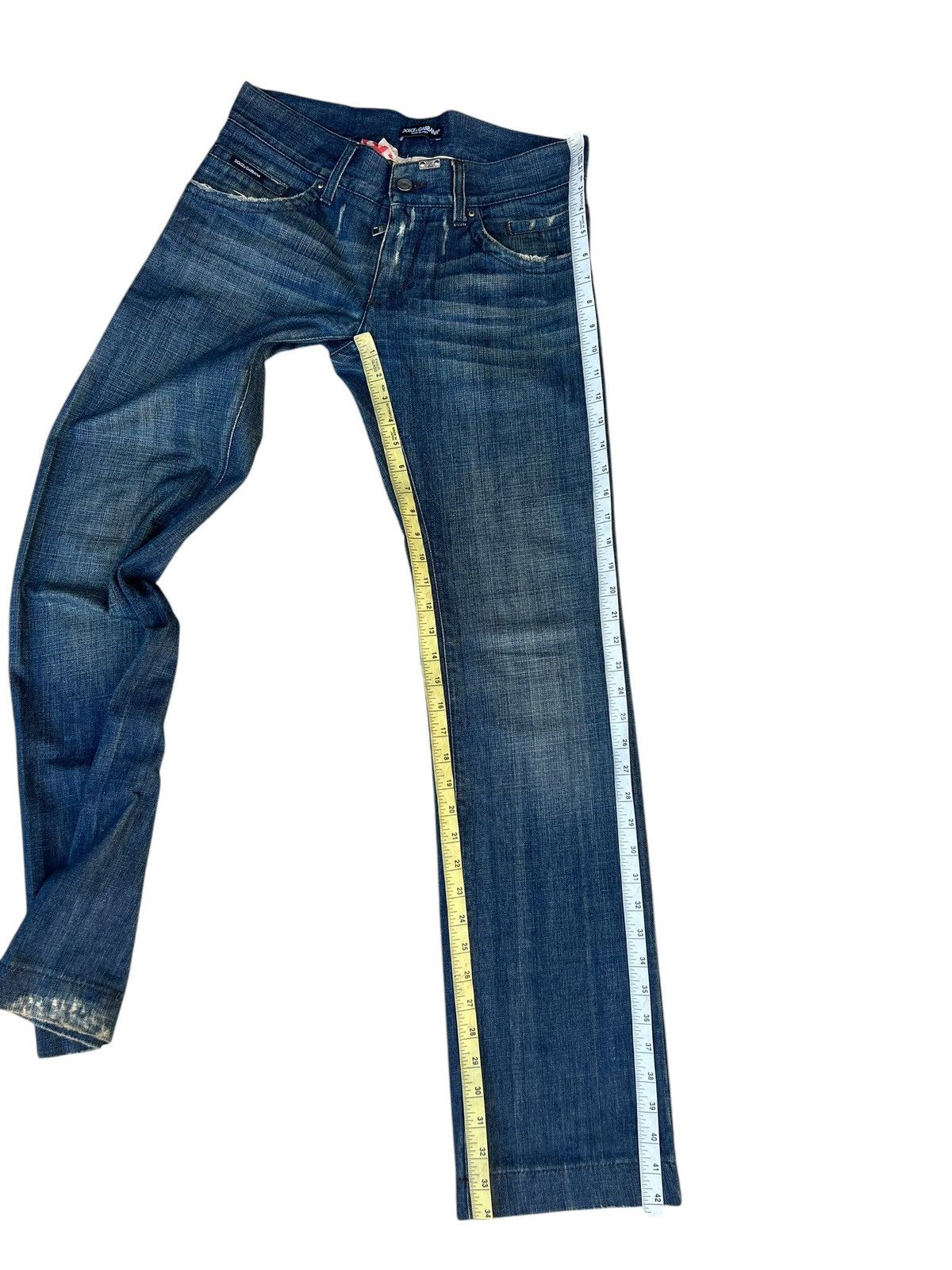 Dolce & Gabbana Vintage Y2K Dolce & Gabbana Distress Denim Slim Jeans Size US 31 - 6 Thumbnail