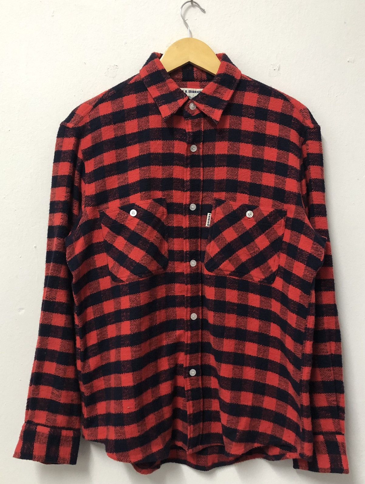 HOLLYWOOD RANCH MARKET Vintage HR Market Wool Check Button Ups Flannel Shirts Size US M / EU 48-50 / 2 - 1 Thumbnail