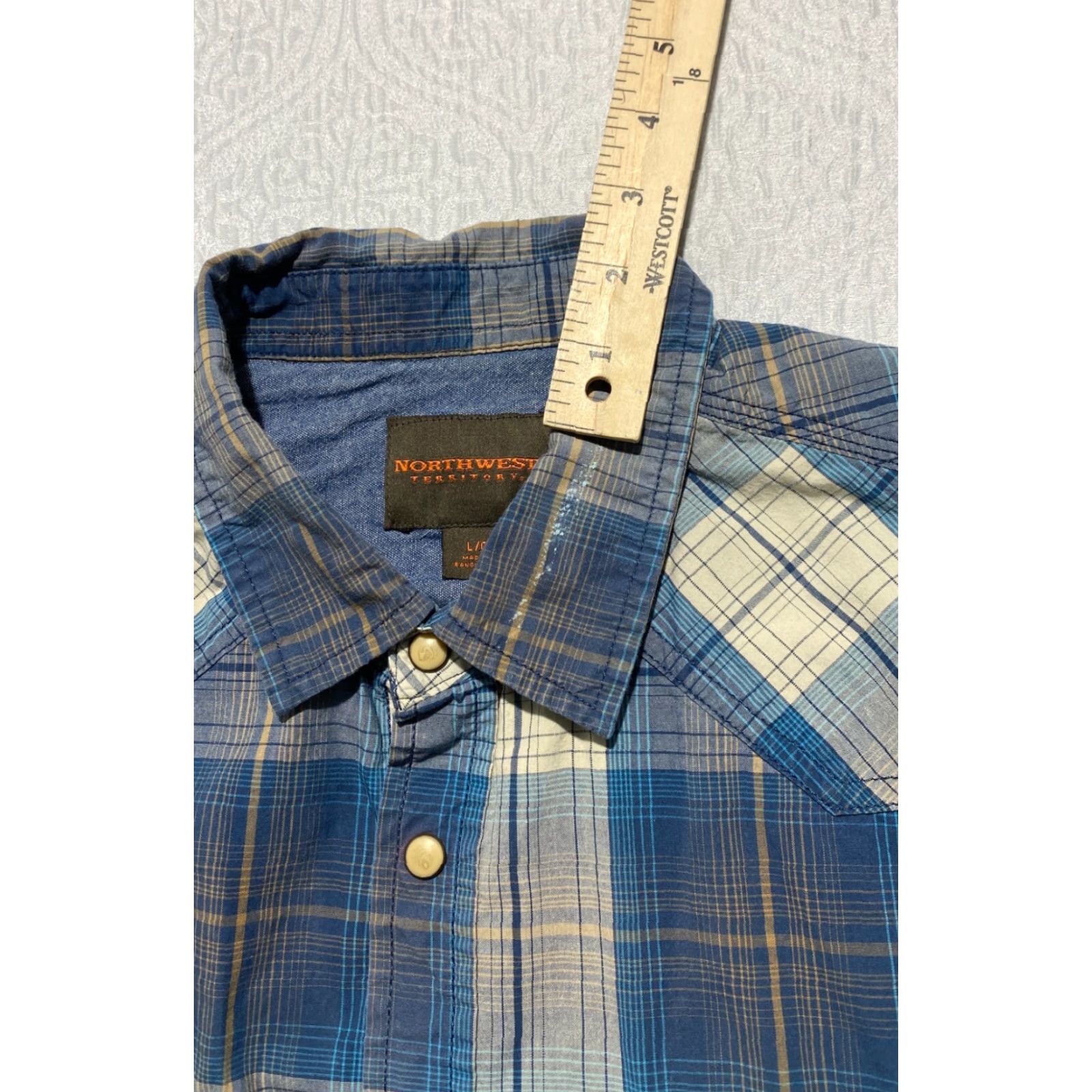 Vintage Northwest Territory Shirt Mens L Blue Plaid Pearl Snap Casual Western Cowboy Size US L / EU 52-54 / 3 - 4 Thumbnail
