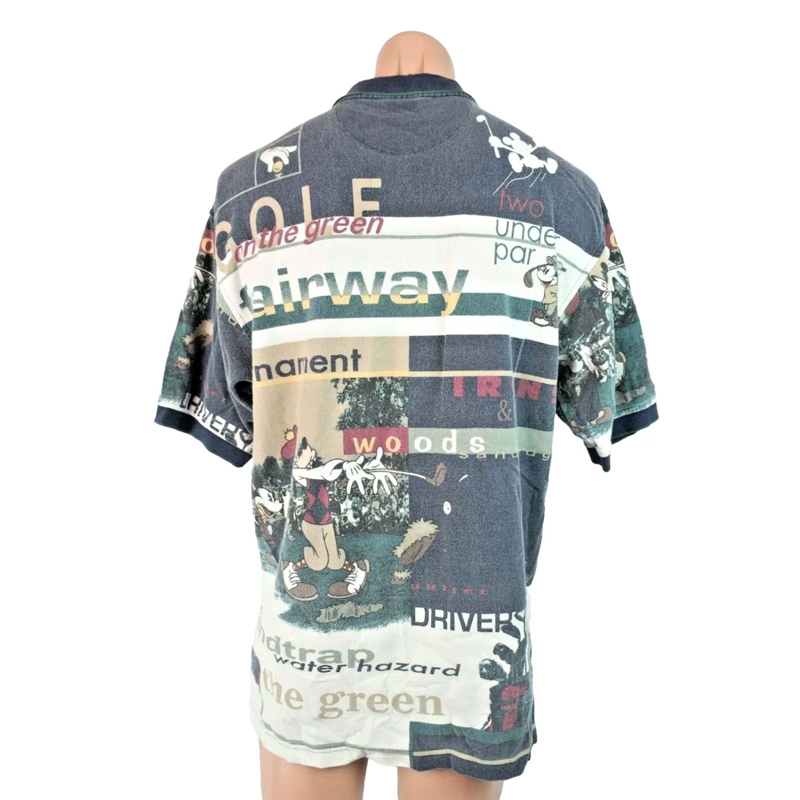 Disney VINTAGE Disney Mickey Mouse Donald Goofy All Over Print Polo Shirt XL Mens Golf Shirt Size US XL / EU 56 / 4 - 2 Thumbnail