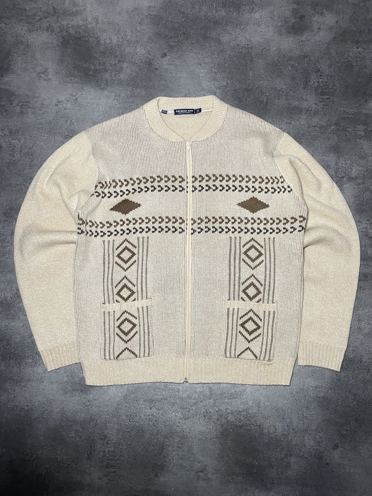 Vintage Vintage Y2K Zip Sweater Cozy Streetwear Hype Rare Size US XL / EU 56 / 4 - 1 Thumbnail