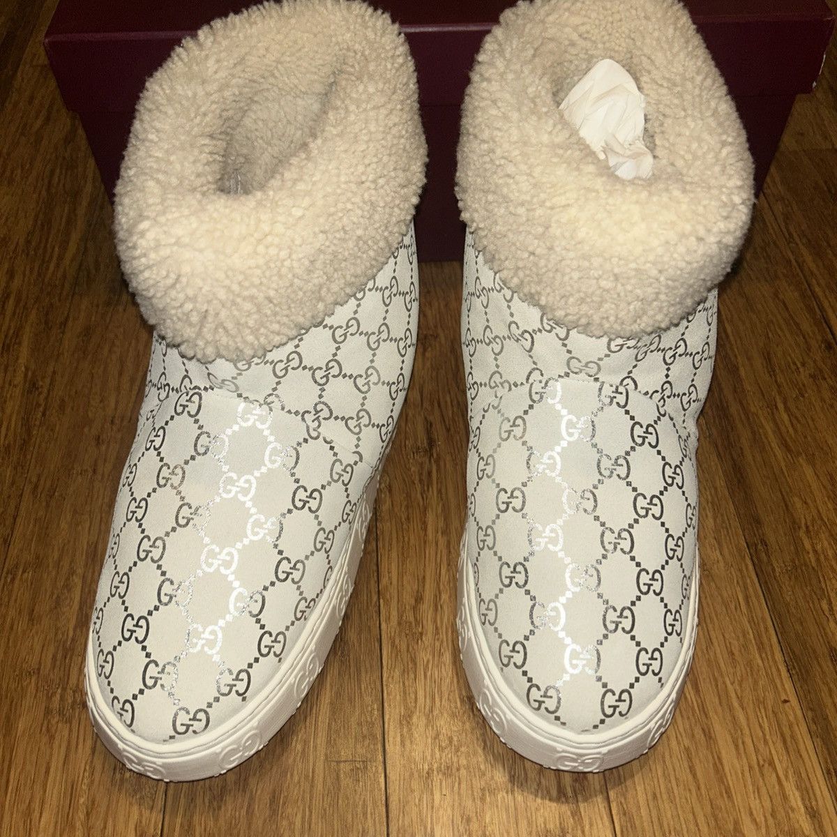 Gucci Gucci Shorts Snow Boots with Merino Trim Silver Size US 8.5 / IT 38.5 - 2 Thumbnail