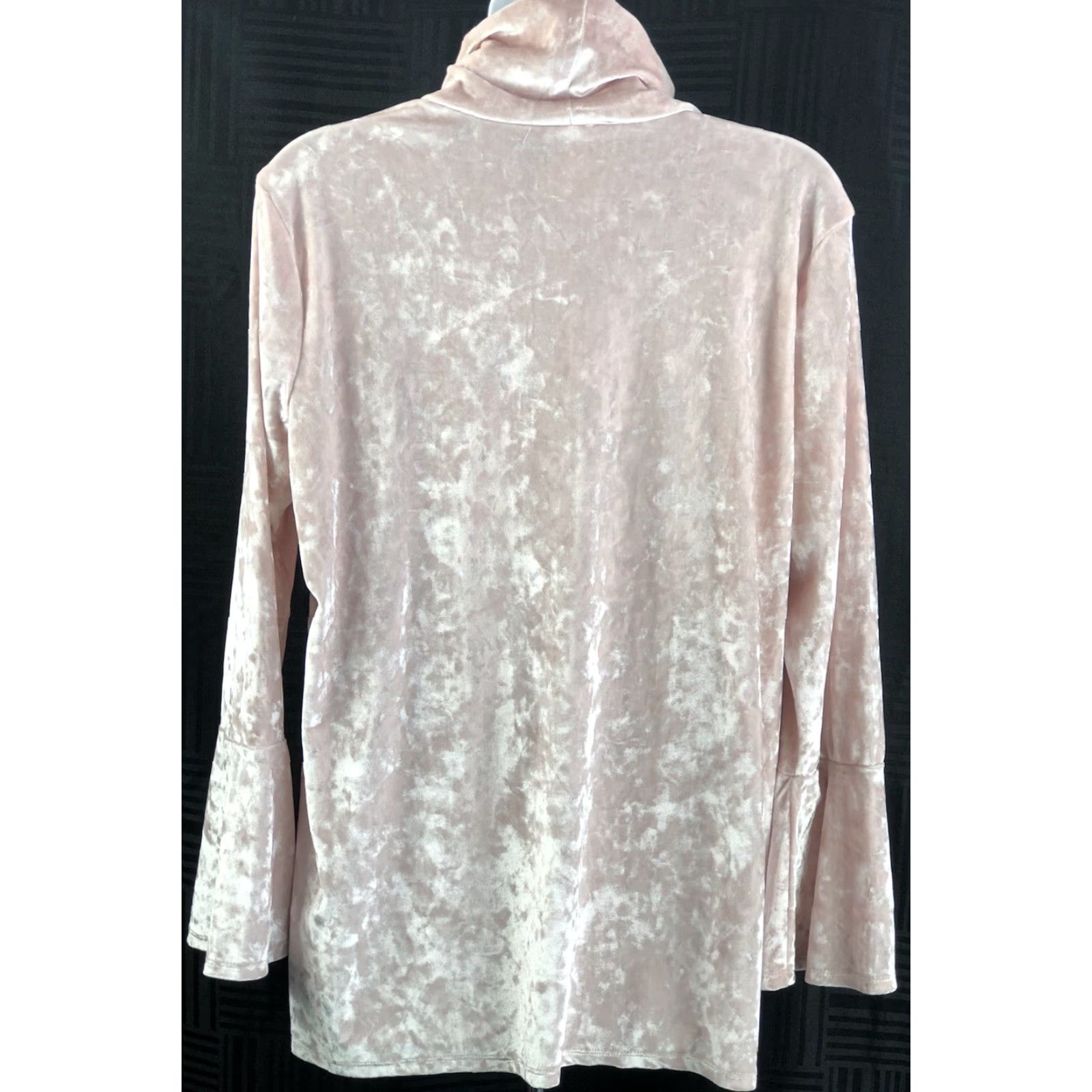 Vintage VINTAGE Ruby Rd. Blouse Shirt M Pink Velour Turtleneck Long Sleeve Flutter Cuffs Y2K 90s Fairy City Preppy Womens Size M / US 6-8 / IT 42-44 - 3 Thumbnail