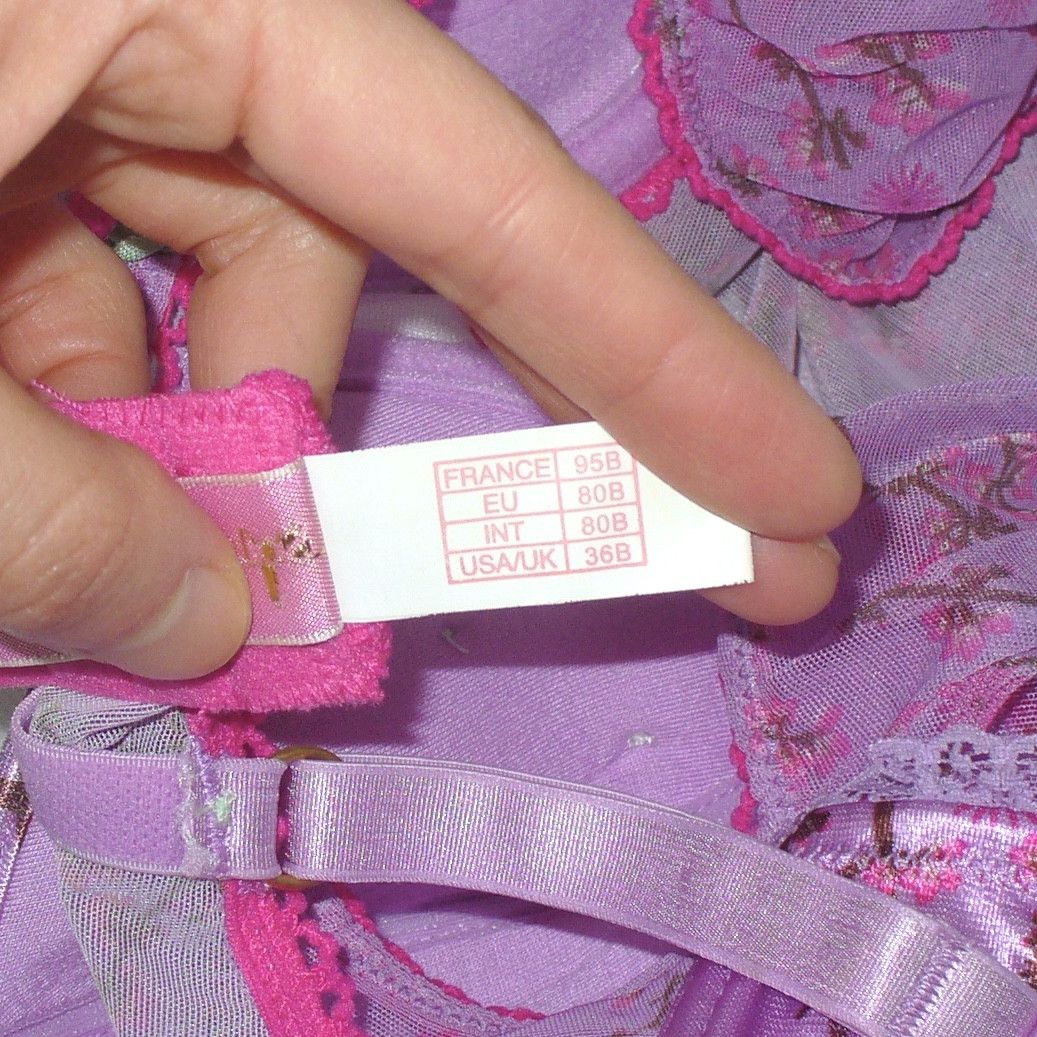 Other French vintage purple floral corset (US 36B) Size M / US 6-8 / IT 42-44 - 6 Thumbnail