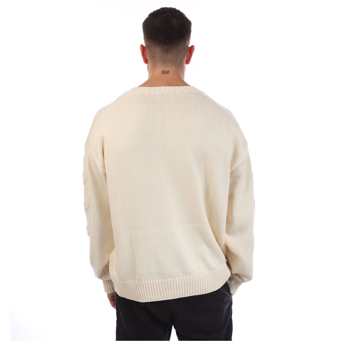 Off-White o1g2r1mq0226 3D Diagonal Knit Crewneck Sweatshirt In Cream Size US S / EU 44-46 / 1 - 2 Thumbnail