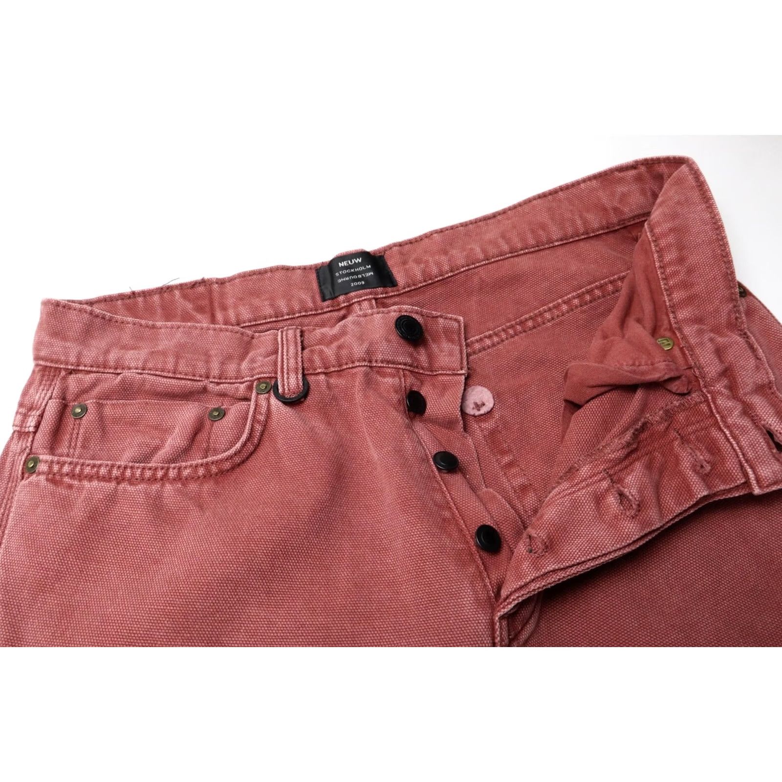 Vintage NEUW Studio Relaxed Jeans Men's W32/L34 Rusty Red Denim Button Fly Pure Cotton Jeans Mens W32/L34 Rusty Red Denim Button Fly 100% Cotton Size US 32 / EU 48 - 4 Thumbnail