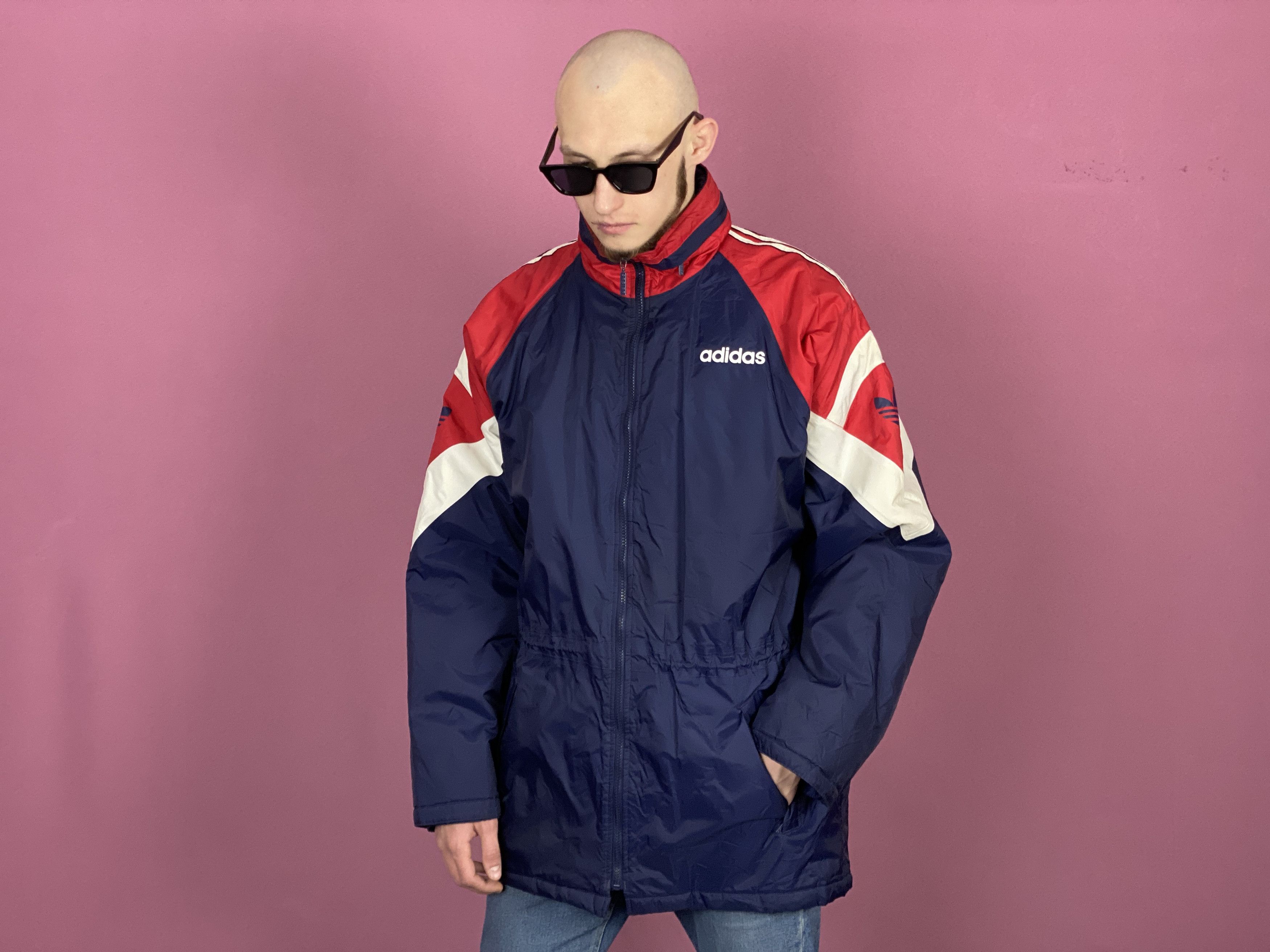 Adidas × Vintage 90s Adidas Originals Vintage Men's Winter Jacket - Size L Size US L / EU 52-54 / 3 - 4 Thumbnail
