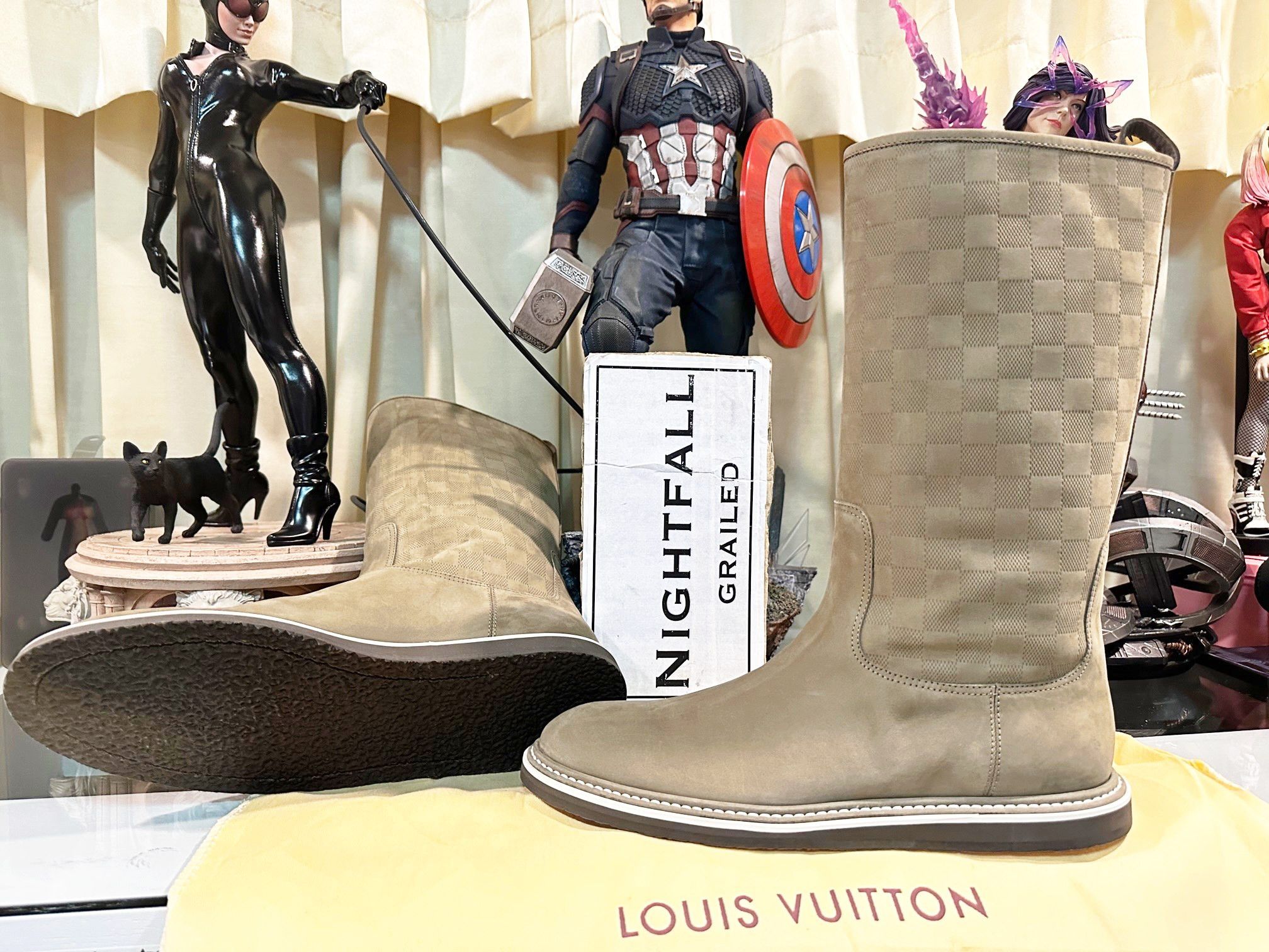 Louis Vuitton Louis Vuitton Beige Damier Mid Calf Boots Size US 8.5 / EU 41-42 - 3 Thumbnail