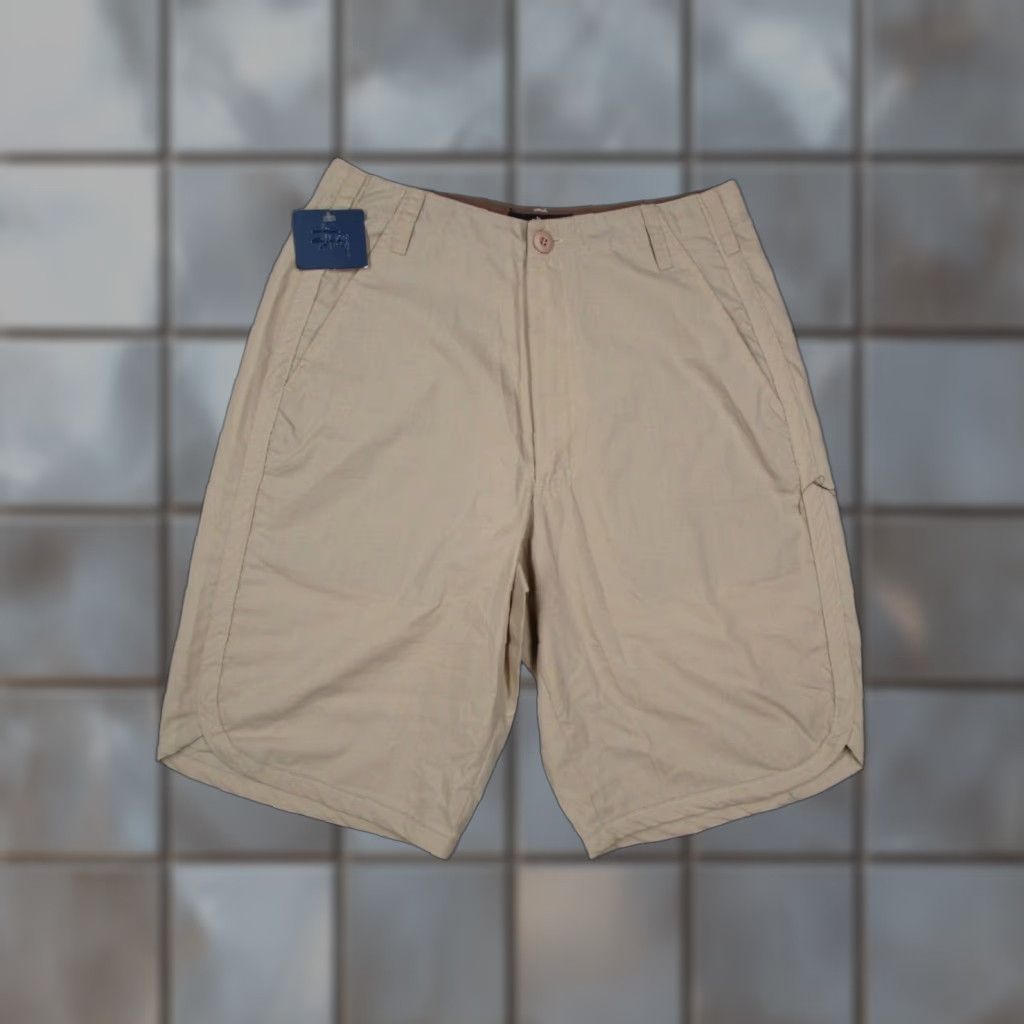 Vintage VINTAGE Stussy Shorts Mens 29 Beige Hop 12" Lightweight Skate Streetwear USA Size US 29 - 1 Thumbnail
