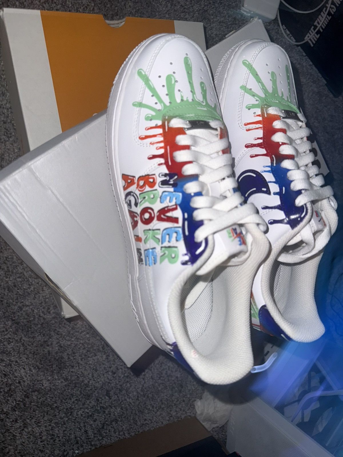 Nike Custom hand painted Air Force 1s Size US 9 / EU 42 - 2 Thumbnail