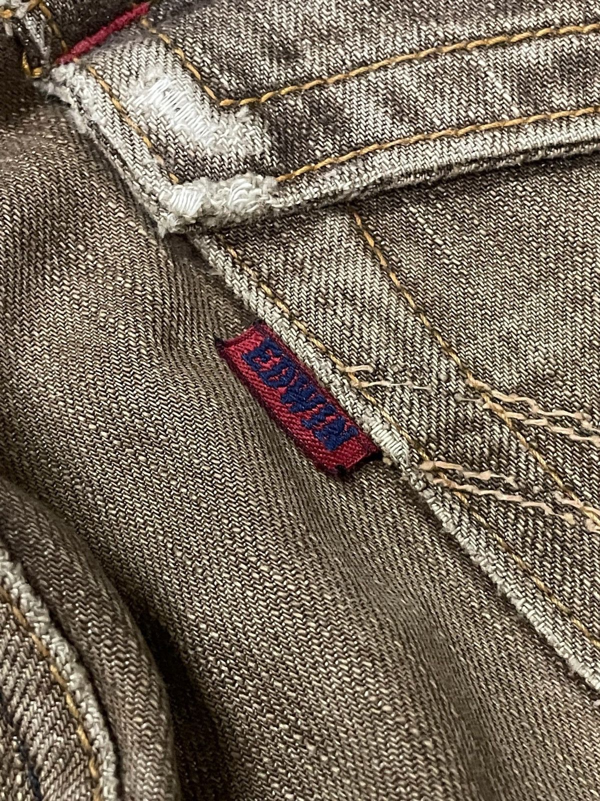 Edwin × Japanese Brand × Vintage Edwin 503 Flare Faded Brown Whiskers Jeans Size US 32 / EU 48 - 20 Thumbnail