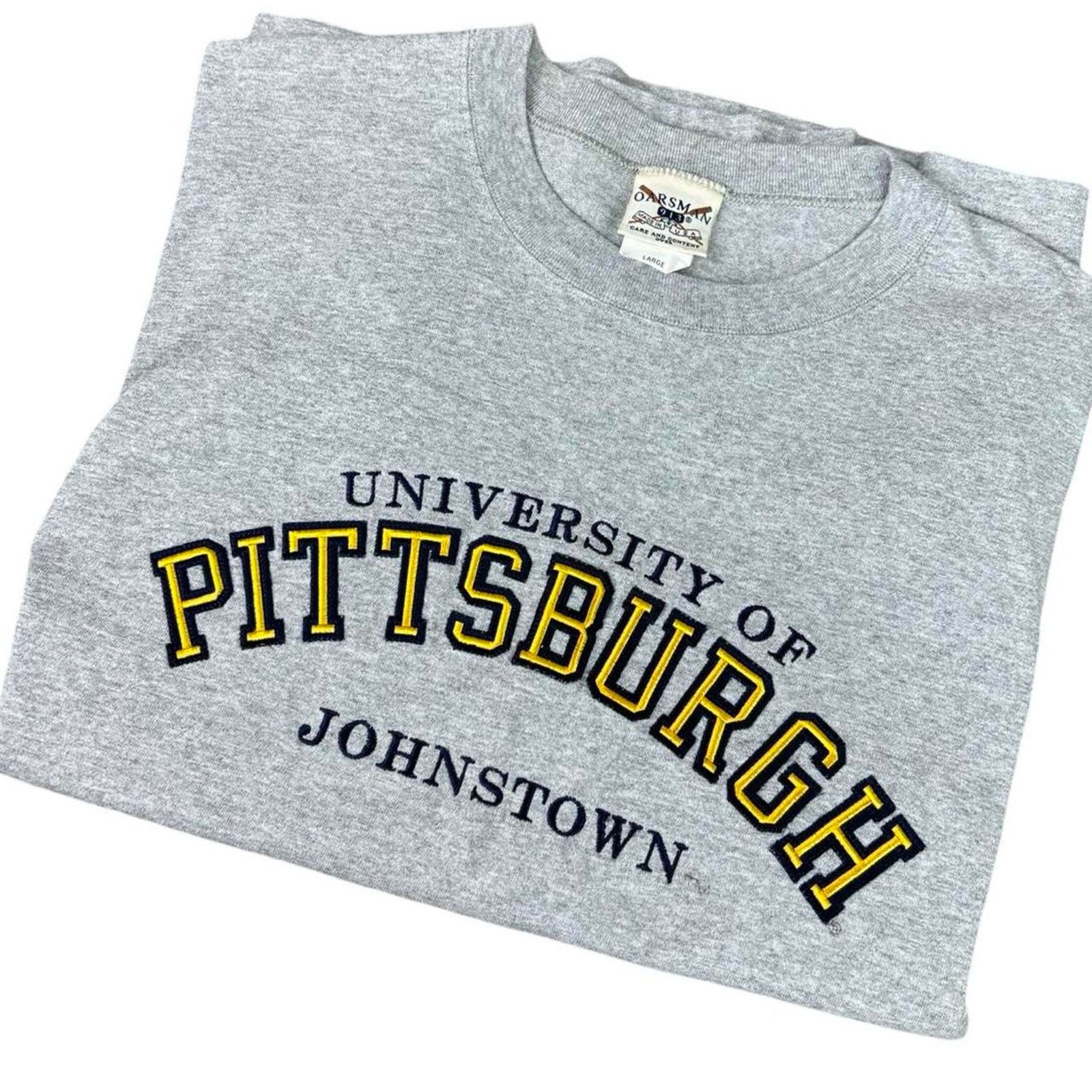 Vintage 90s Embroidered University Of Pittsburgh Collegiate T-shirt Size US L / EU 52-54 / 3 - 2 Thumbnail