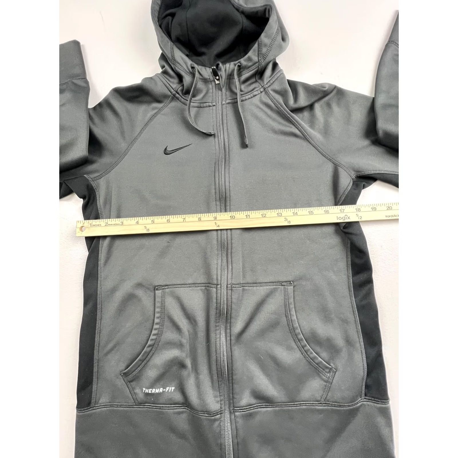 Nike Nike Hoodie Mens Medium Gray Therma-Fit Full Zip Fleece Logo Jacket Size US M / EU 48-50 / 2 - 4 Thumbnail