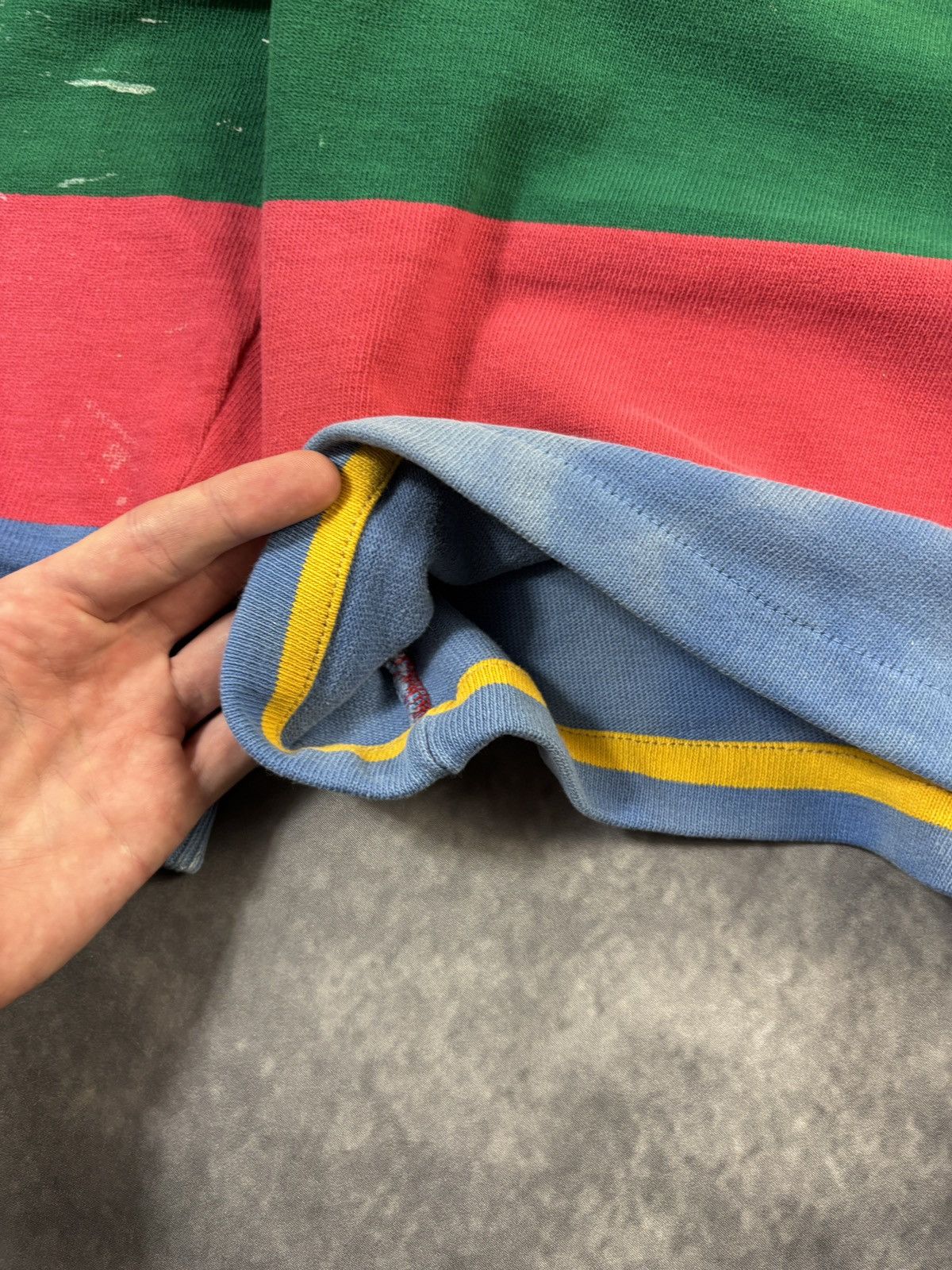 Vintage Vintage Rugby Polo Longsleeve Faded Cropped Striped 80s 90s Size US M / EU 48-50 / 2 - 6 Thumbnail