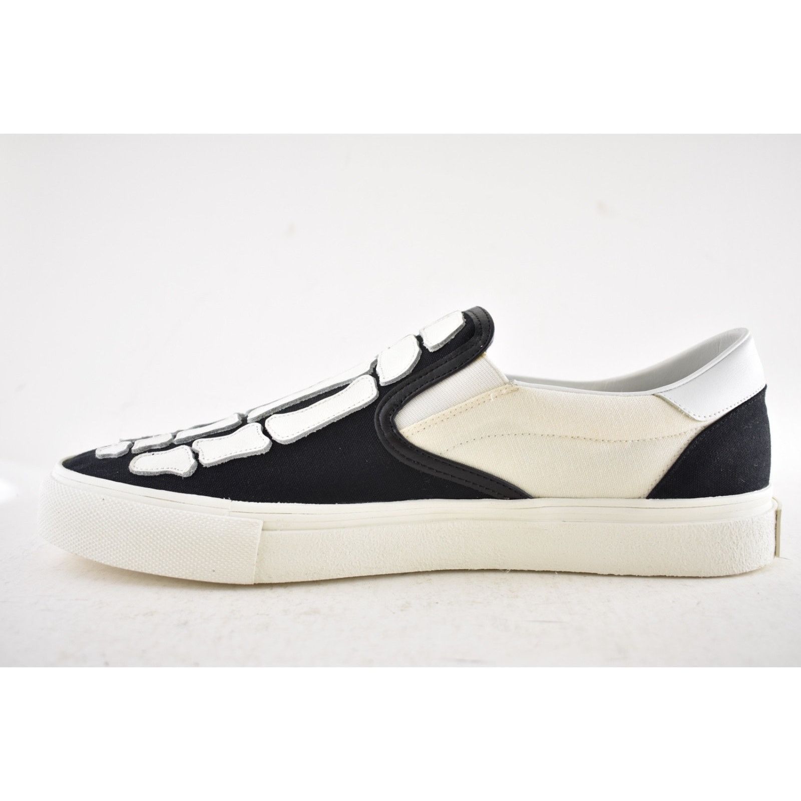Amiri Amiri Mens Black White Skeleton Slip On Bones Sneakers 44 11 Size US 11 / EU 44 - 12 Thumbnail