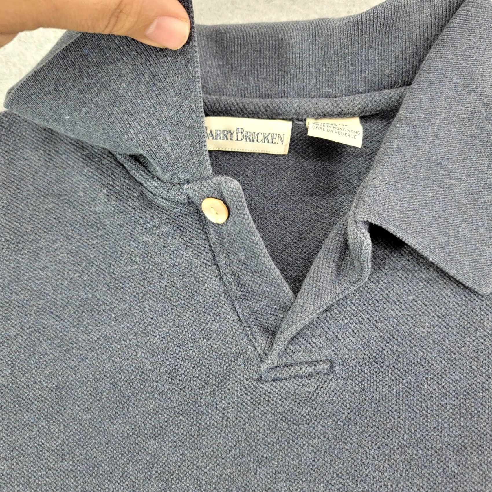 Vintage Barry Bricken Polo Shirt Mens L Blue Short Sleeve 100% Cotton Collared Knit Size US L / EU 52-54 / 3 - 4 Thumbnail