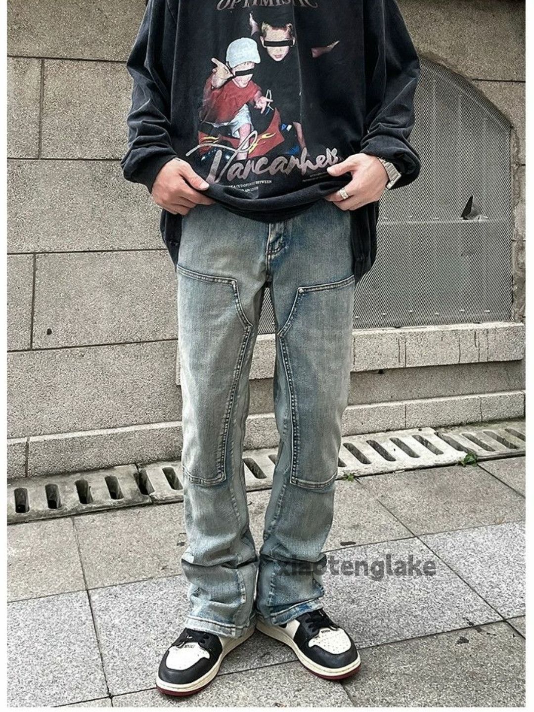 Jean × Vintage washed faded cleanfit yuppie carpenter flared jeans Size US 34 / EU 50 - 5 Thumbnail