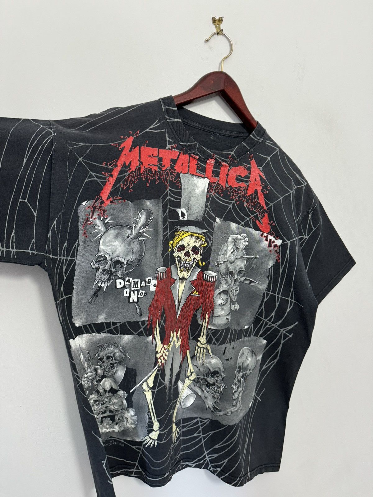 Band Tees × Metallica × Vintage Vintage Metallica 1992 Pushead All Over Print T-shirt Size US L / EU 52-54 / 3 - 3 Thumbnail