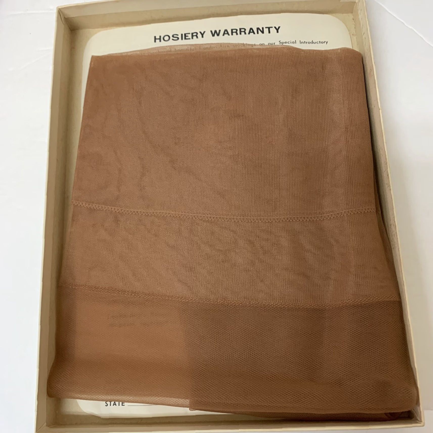 Vintage VINTAGE London Aire Hosiery Thigh High Stockings 1 pair size 9 Brown Nylon Eveningwear Stockings Mens Womens Girls Boys Size ONE SIZE - 5 Thumbnail
