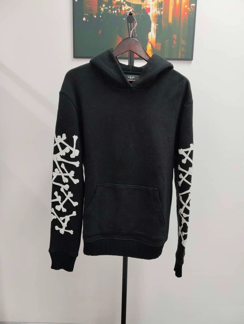 Amiri Amiri Bone black hooded pullover sweatshirt size 38 -DMC Size US M / EU 48-50 / 2 - 1 Thumbnail
