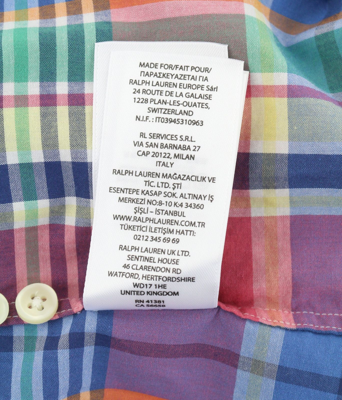 Ralph Lauren M Colourful Check Button-Down Neck Slim Fit Logo 87029 Size US M / EU 48-50 / 2 - 11 Thumbnail