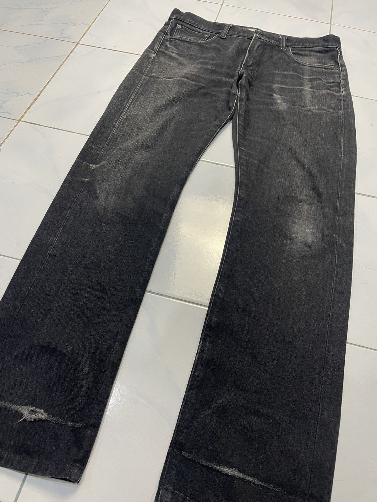Japanese Brand Vintage Japanese Brand Salvaged Black Denim Pants Size US 34 / EU 50 - 2 Thumbnail