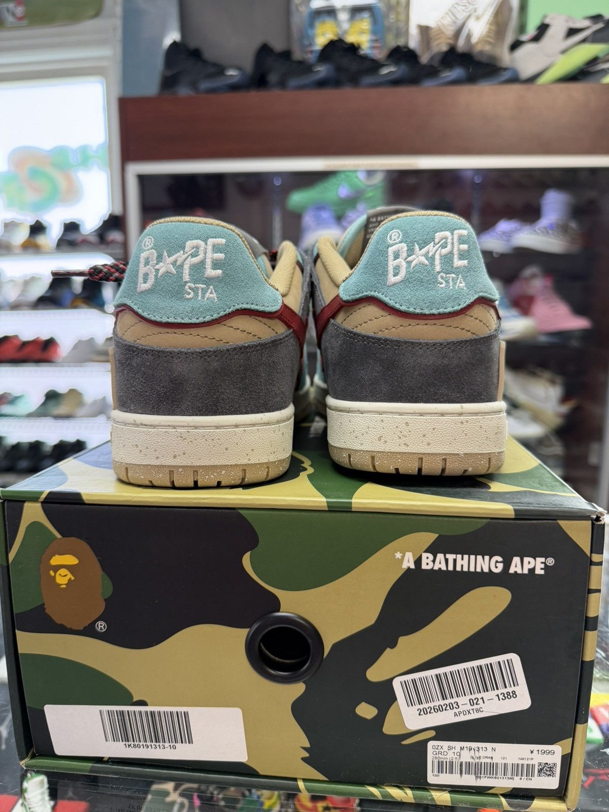 Bape Bape Skateskas (Beige/teal/marroon) Size US 10 / EU 43 - 4 Thumbnail
