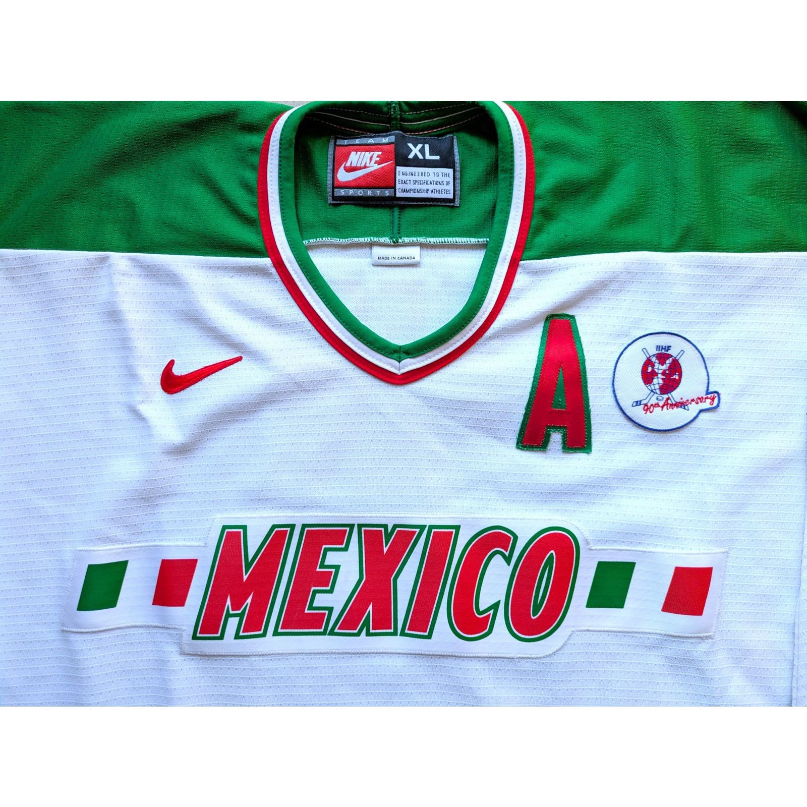 NHL MEXICO 1998 NIKE World IIHF Game jersey XL white hockey vtg Size US XL / EU 56 / 4 - 1 Thumbnail
