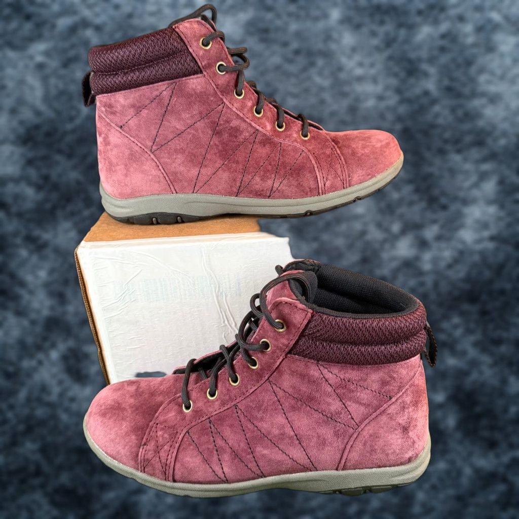 Duluth Trading Company Duluth Trading Burgundy Suede Lace Up Ankle Boots Padded Collar Womens 6.5 M Size US 7 / IT 37 - 1 Thumbnail