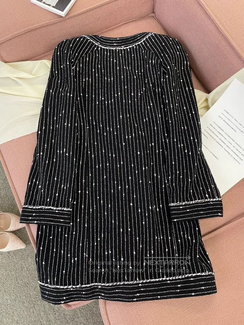 Chanel Chanel 23P black striped black and white pink woven long c Size S / US 4 / IT 40 - 6 Thumbnail