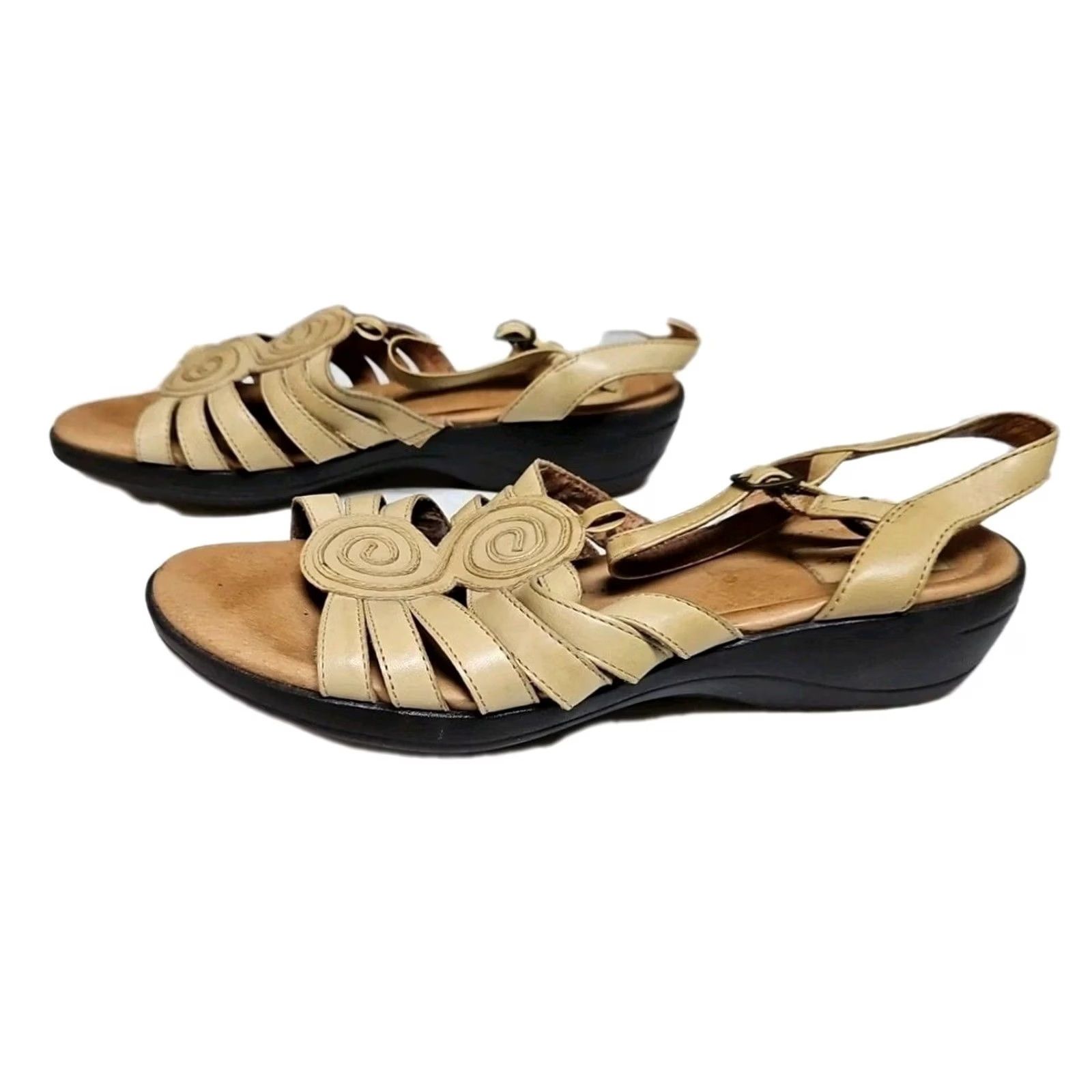 Clarks Clarks Artisan Leather Sandals Womens 10 Tan Strappy Slingback Comfort Walking Size US 10 / IT 40 - 5 Thumbnail
