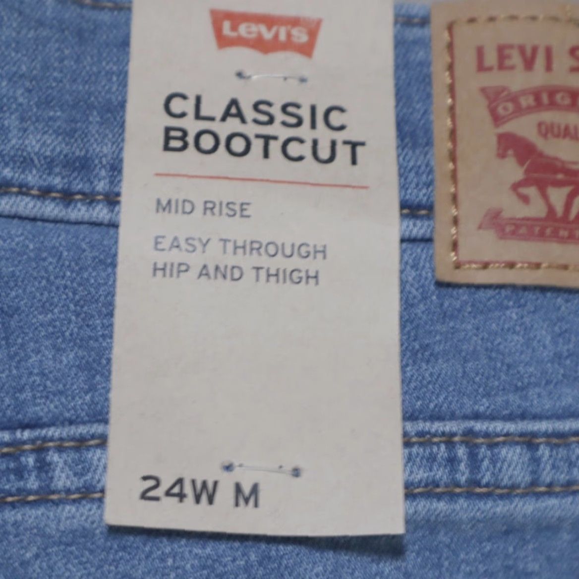 Denime Levis Jeans Blue Women's 24W Classic Bootcut Denim Stretch Slim Regular Cotton Blend Pants Ladies 24W Blue 90s Event Casual Mens Womens Size 42" / US 20 - 7 Thumbnail