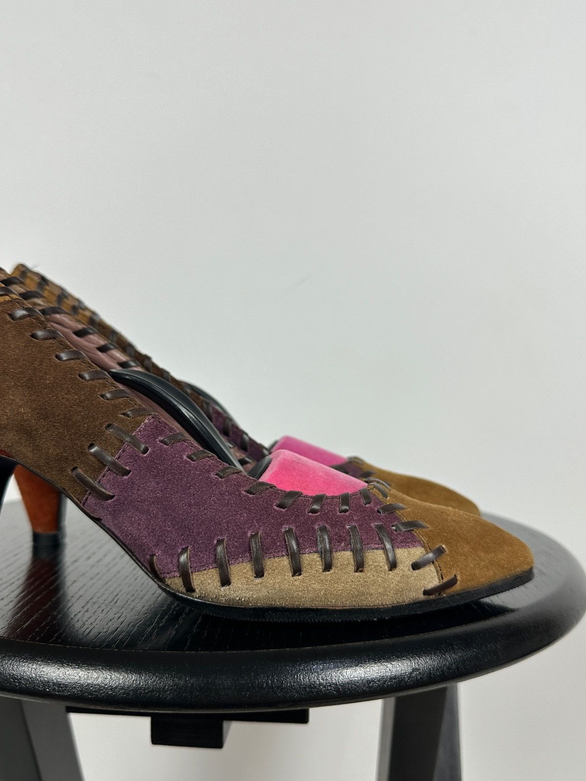 Miu Miu × Prada Miu Miu Multicolor Suede Patchwork Heels Size US 6 / IT 36 - 15 Thumbnail