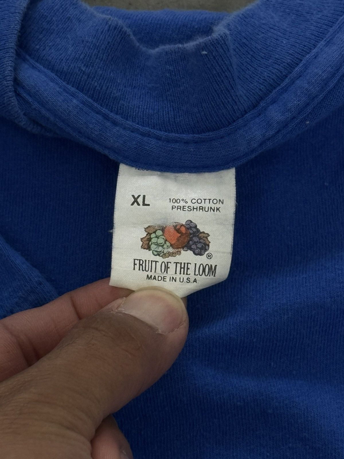 Fruit Of The Loom Vintage Fruit Of the Loom Blue Blank Pocket T Shirt 90s XL Size US XL / EU 56 / 4 - 3 Thumbnail