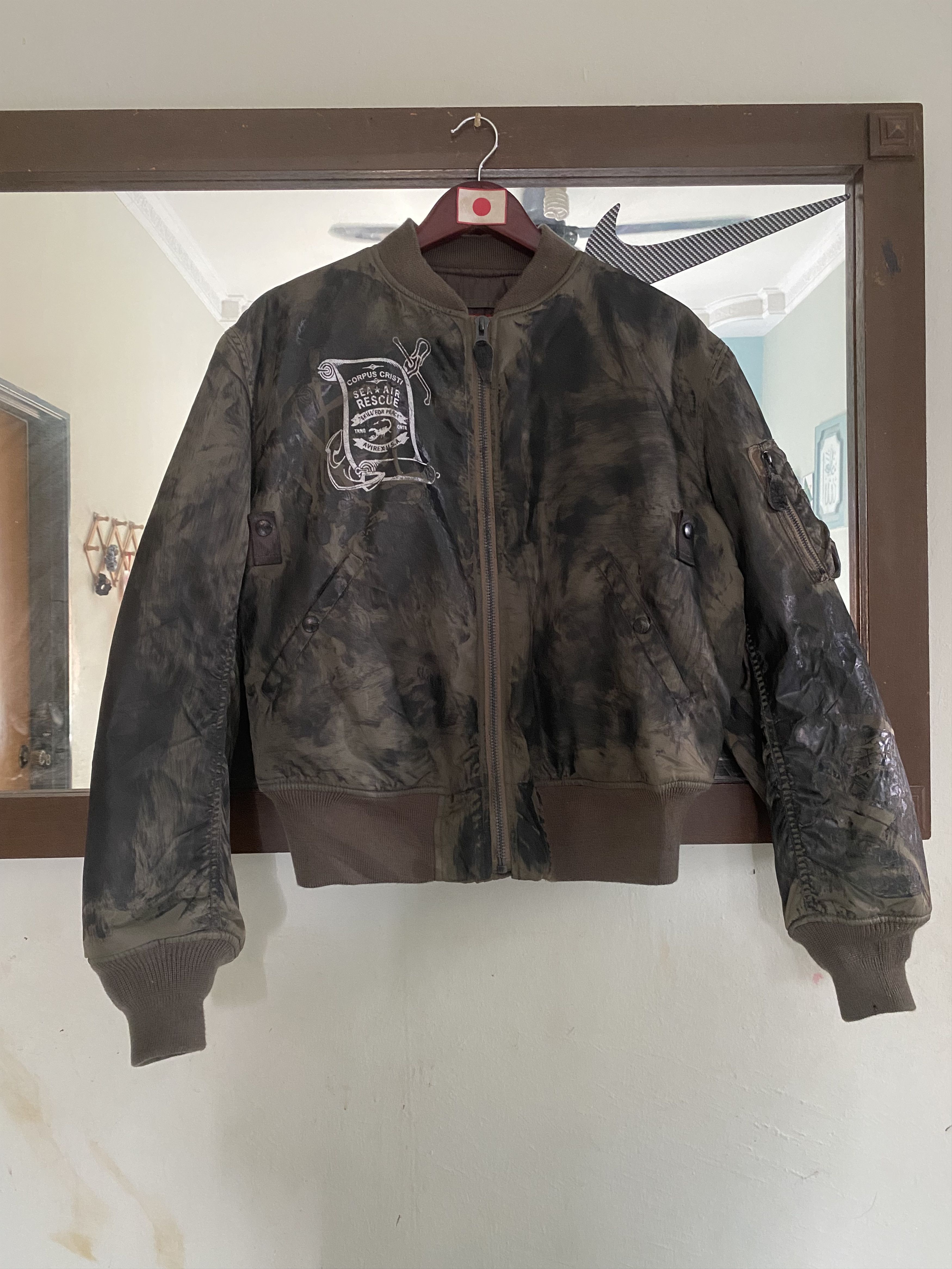 Vintage Avirex Bomber Jacket Paint Pattern M Size