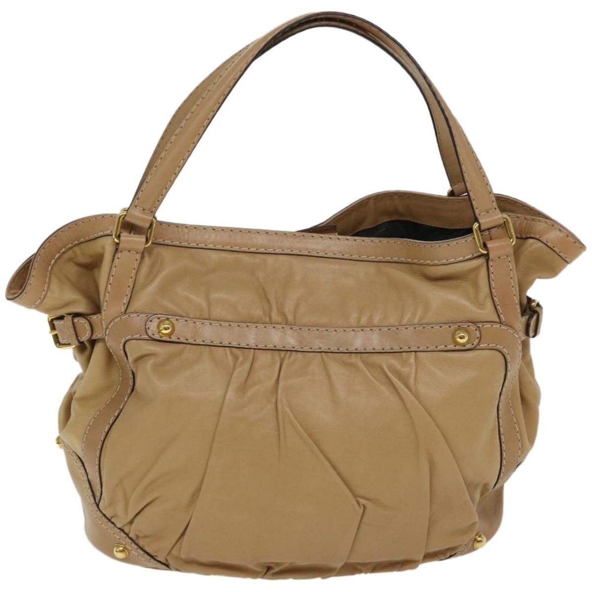 Gucci GUCCI Horsebit Shoulder Bag Leather Beige Size ONE SIZE - 3 Thumbnail