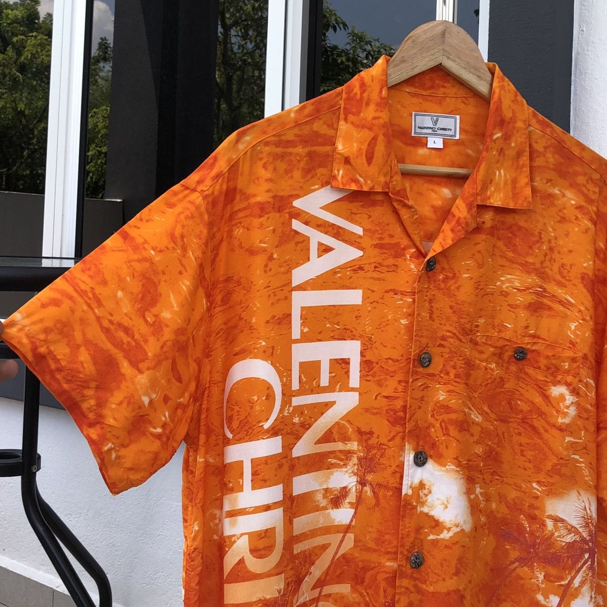Valentino VALENTINO CHRISTY Volcano Hawaiian TieDye Rayon Short Sleeve Size US L / EU 52-54 / 3 - 7 Thumbnail