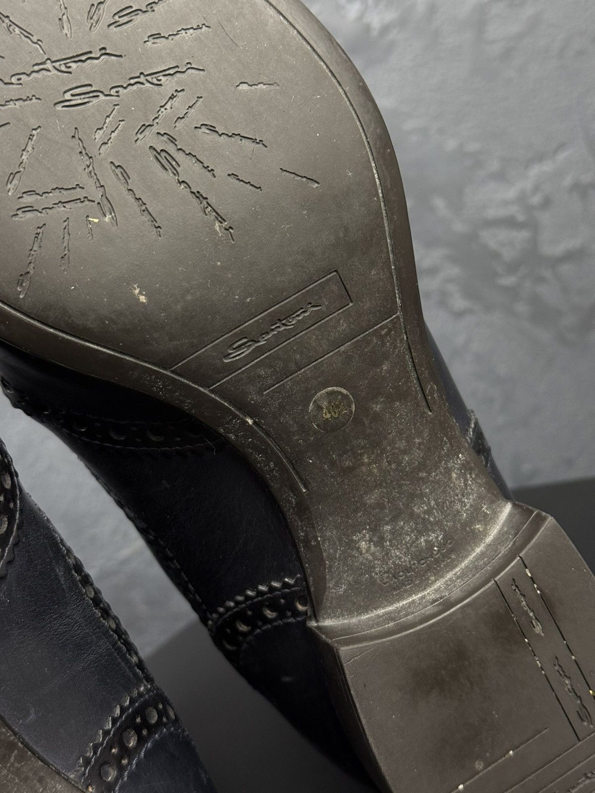 Santoni Santoni Wingtip Chelsea Ankle Boots Black Leather Women Size US 10.5 / IT 40.5 - 10 Thumbnail