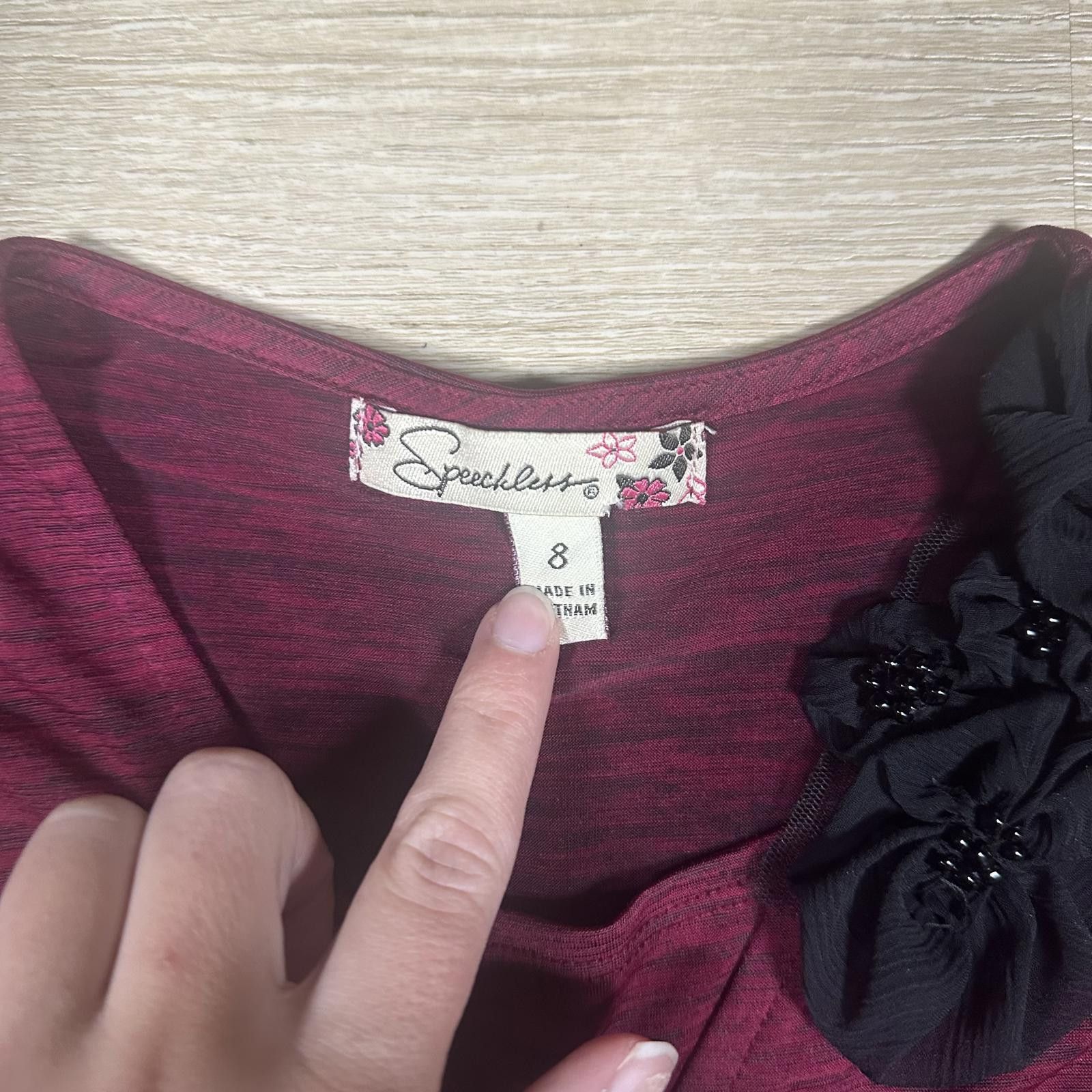 Other Speechless Dress Burgundy Black Floral Accent 8 Y2K Size M / US 6-8 / IT 42-44 - 3 Thumbnail