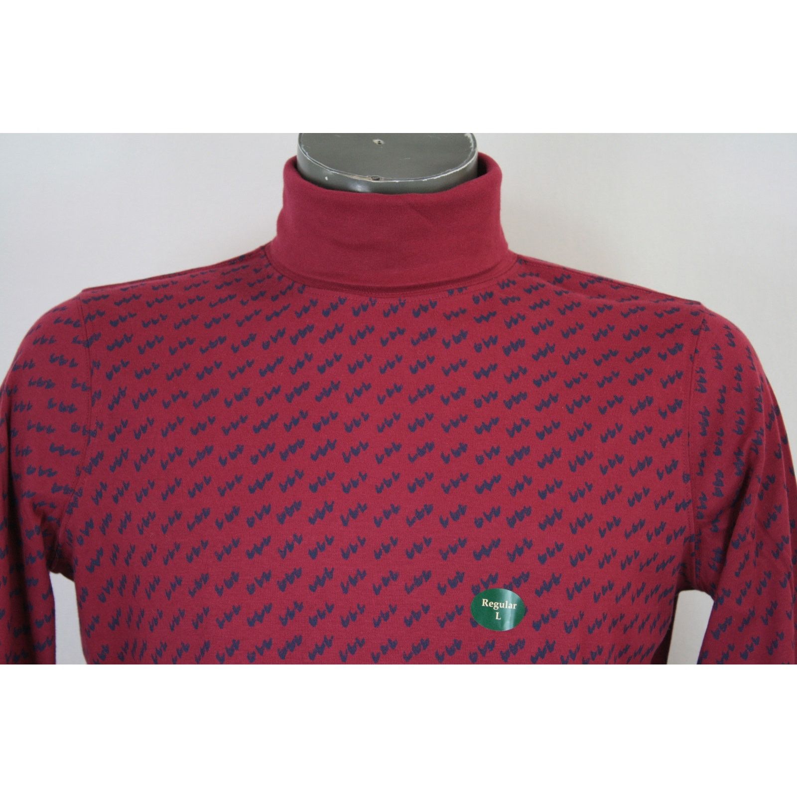 L.L. Bean LL Bean Bird Print Turtleneck Shirt Womens L Red Cotton Top Size L / US 10 / IT 46 - 2 Thumbnail