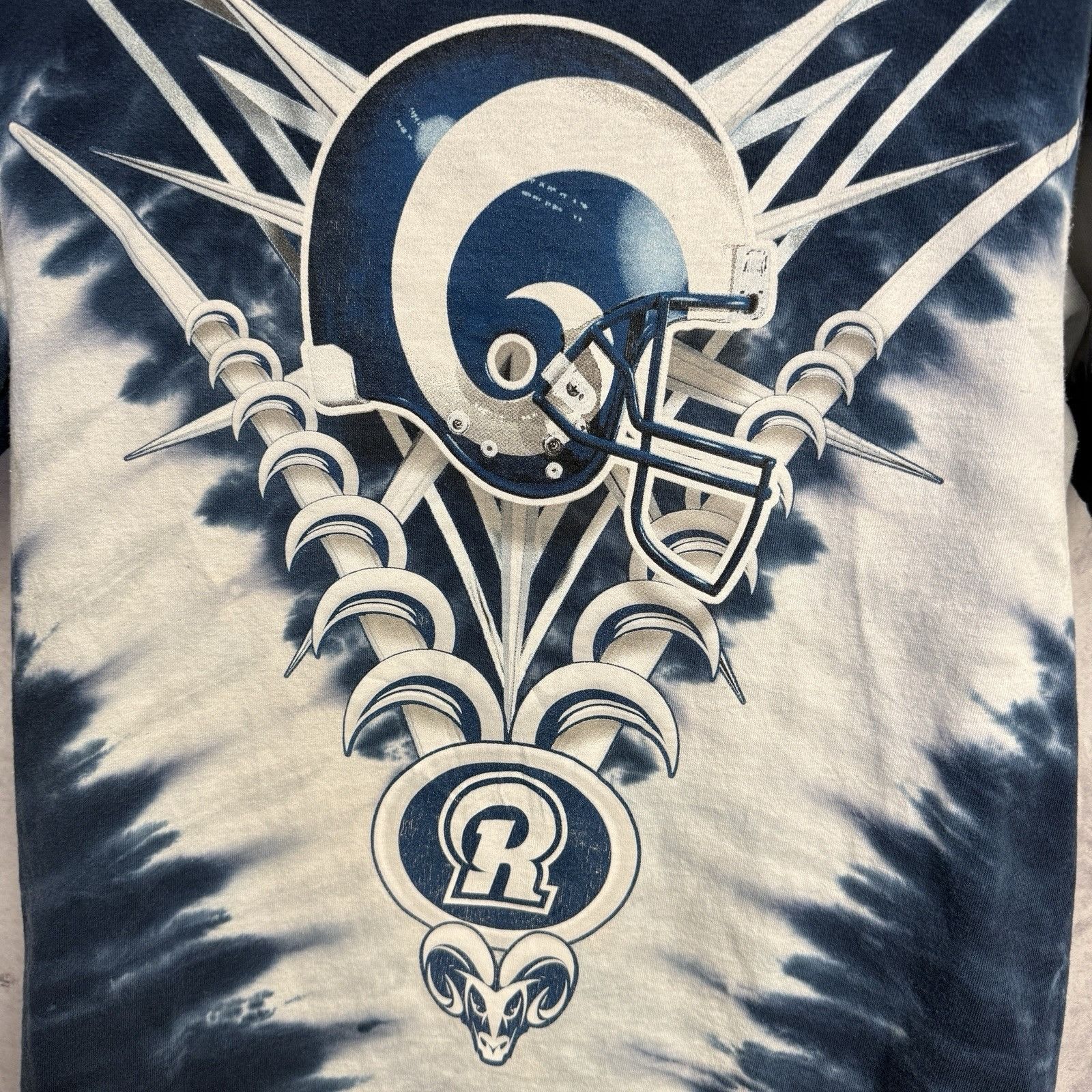 NFL Los Angeles Rams Tie Dye T Shirt Mens Medium Blue Short Slee Size US M / EU 48-50 / 2 - 4 Thumbnail