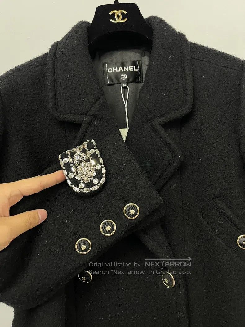 Chanel Chanel Kangpeng Street Series Black Heavy Industry Coat Size XXS / US 00 / IT 34 - 4 Thumbnail
