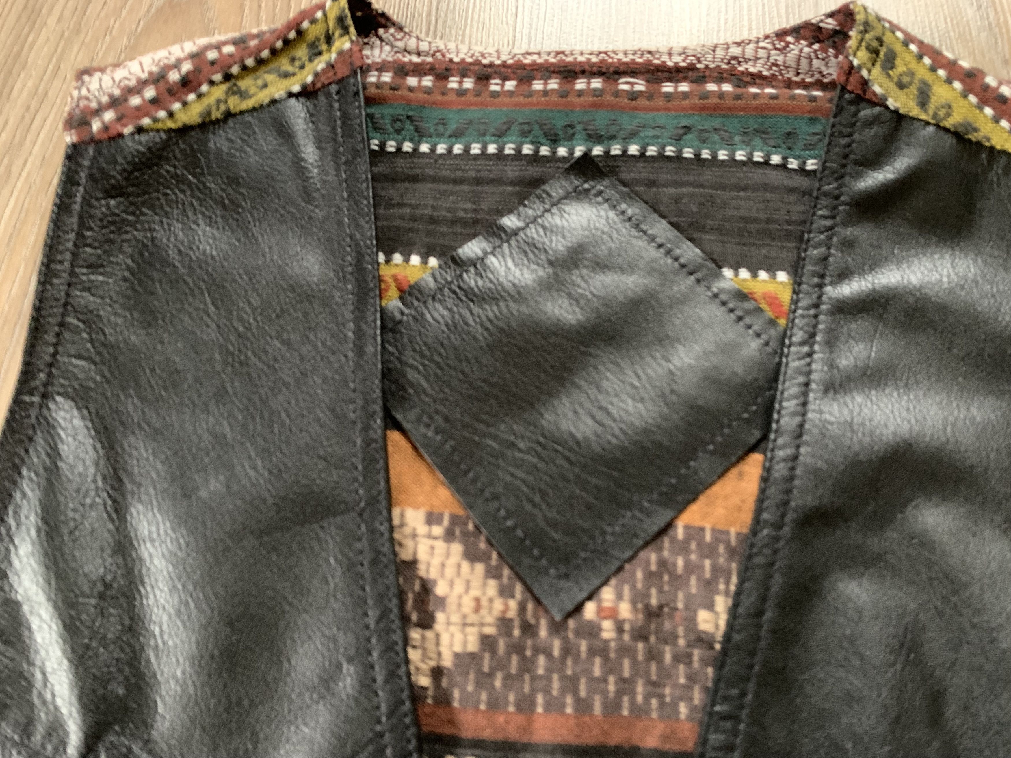 Vintage Vintage Leather Textile Combine Vest Size US L / EU 52-54 / 3 - 5 Thumbnail