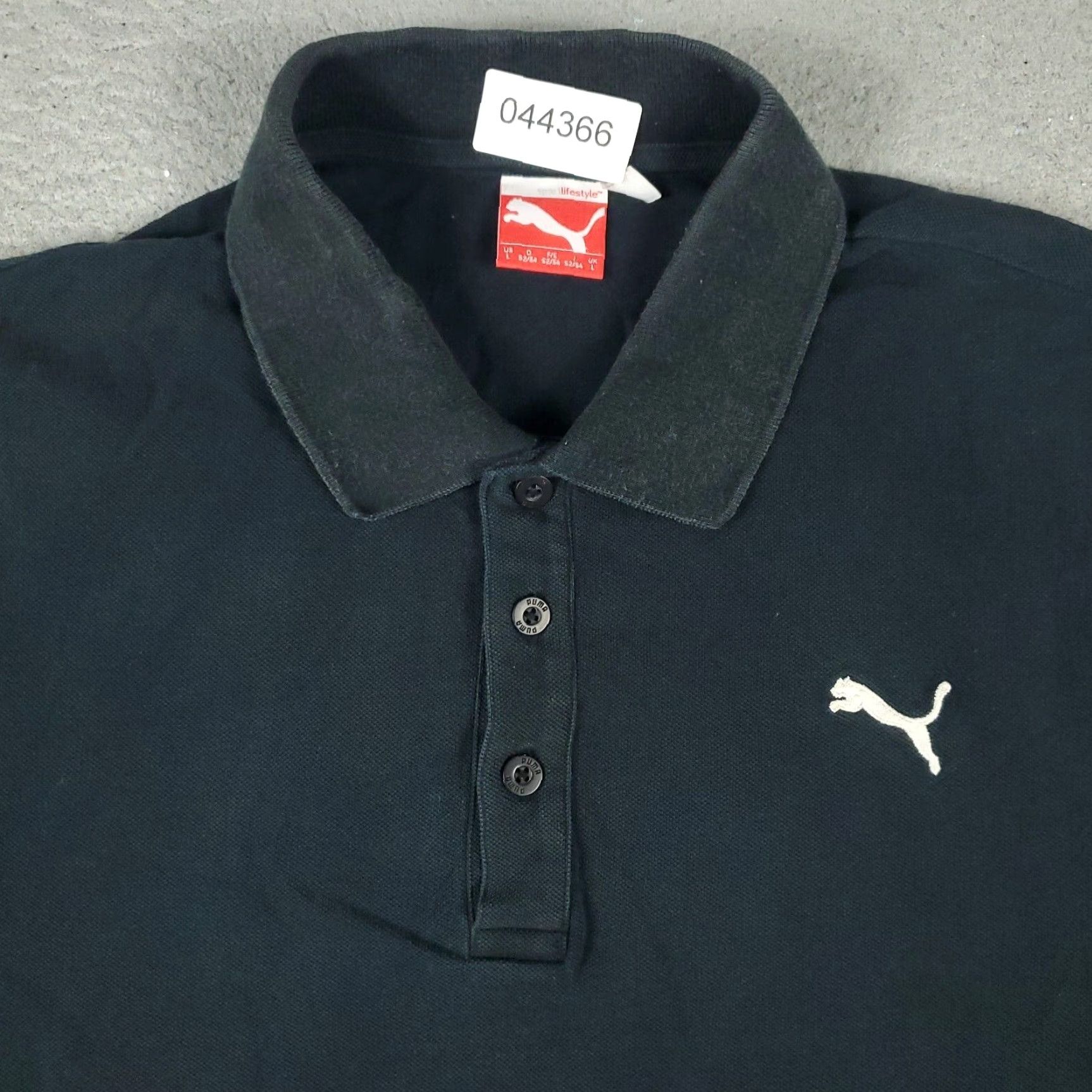 Puma PUMA Polo Shirt Mens Large Black Cotton Short Sleeve Casual Button-Up Regular Fit Polo Shirt Mens L Black USA Made? Size US L / EU 52-54 / 3 - 2 Thumbnail
