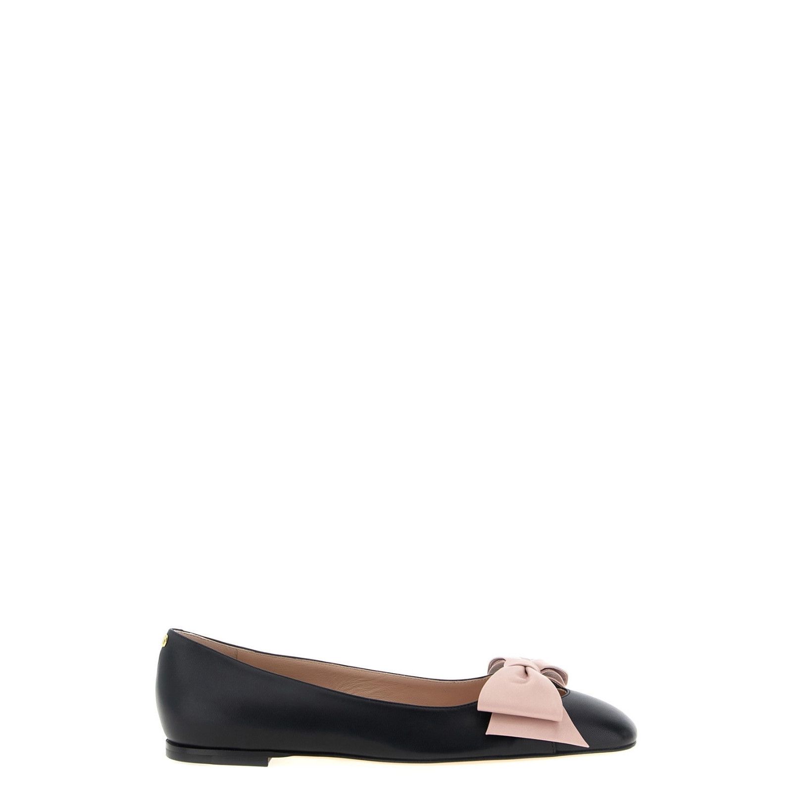 VALENTINO GARAVANI Bow Black/Pink Ballerina Flats New & Auth